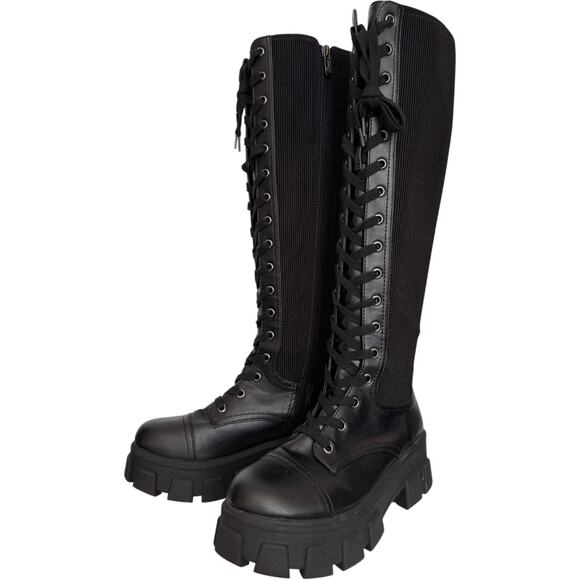 Circus by Sam Edelman “Dinah” platform combat moto knee high boots like new 6.5 - Picture 1 of 16